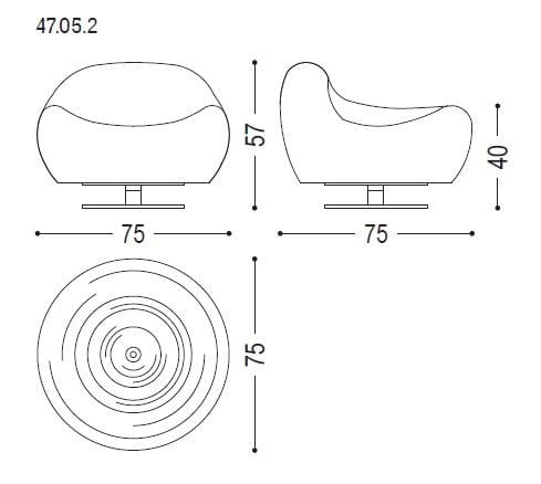 Вращающееся кресло из цельного кедра Riva 1920 MAUI ARCH-00028121 - Вид №4