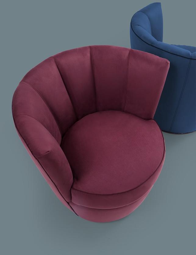 Borzalino Вращающееся кресло из бархата Diva sun-id-1439431 - Вид №2