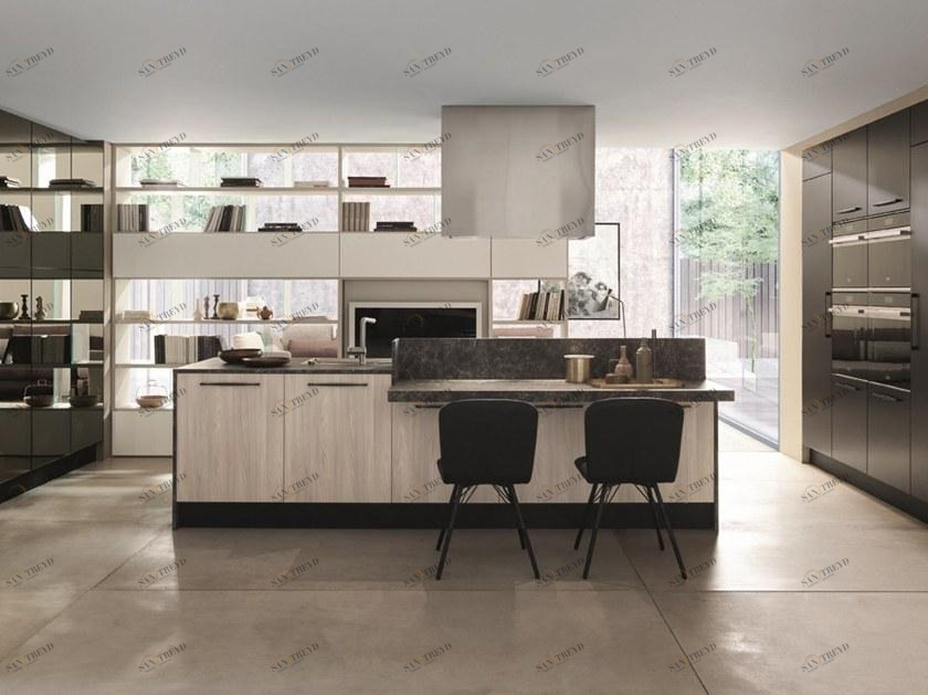 Febal Casa Кухня из лакированного ламината с островом sun-id-1418440