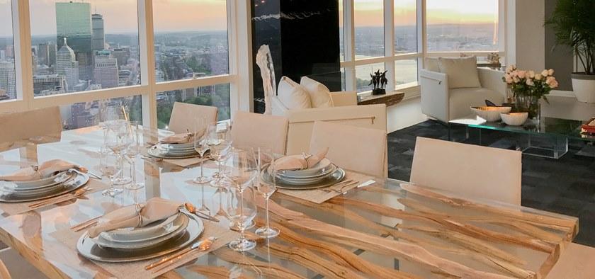 MORADA Прямоугольный обеденный стол из дерева и стекла Floating liana Floating liana dt - Вид №2