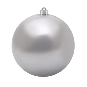 Елочный шар ø20 см пластик серебро
