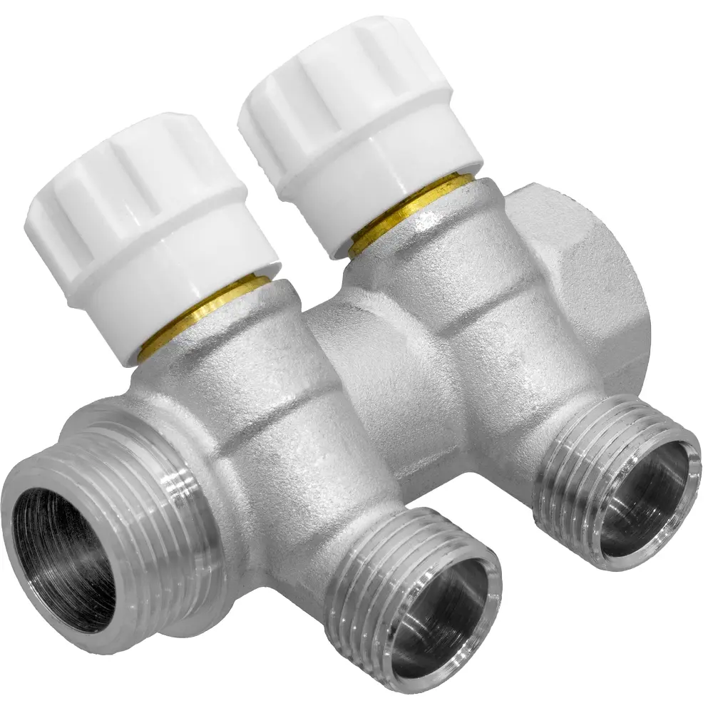 Коллектор с вентилем MPF на 2 выхода 3/4"x1/2" наружная резьба STLM-2174214 - Вид №3