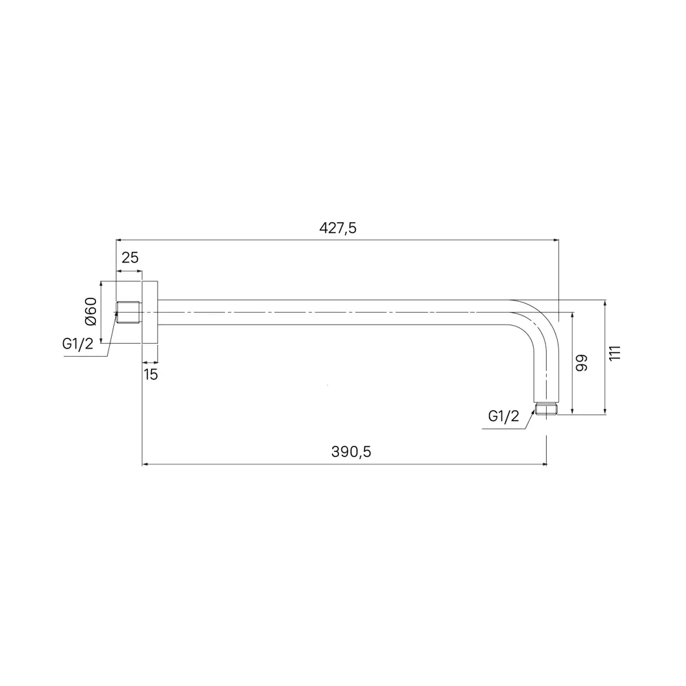 Держатель для верхнего душа Milardo Dale DALSB39M61 цвет хром STLM-2027654 - Вид №6