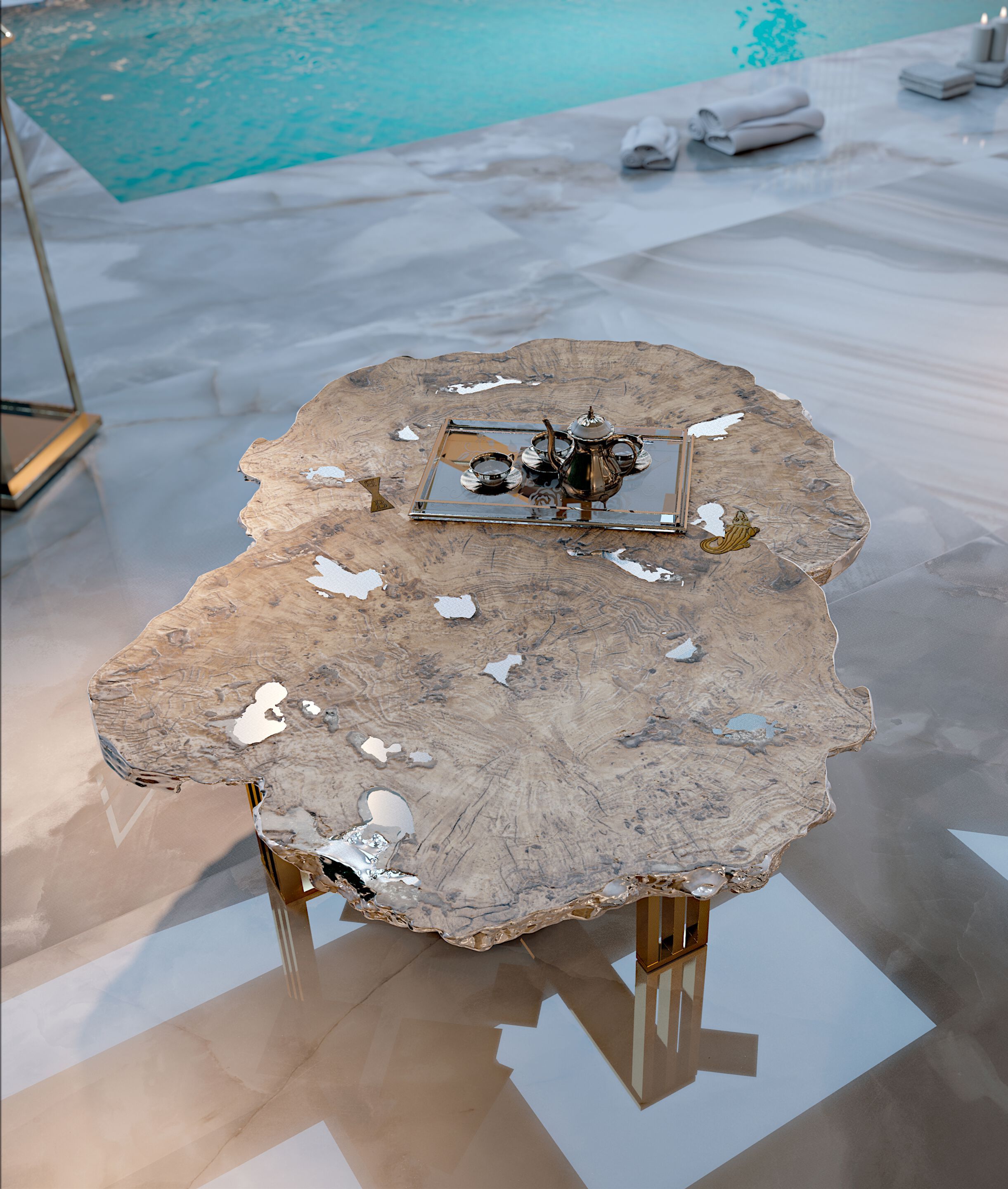 Журнальный столик из шиповника Bizzotto Italia Symphony-Infinity ARCH-00152042 - Вид №1