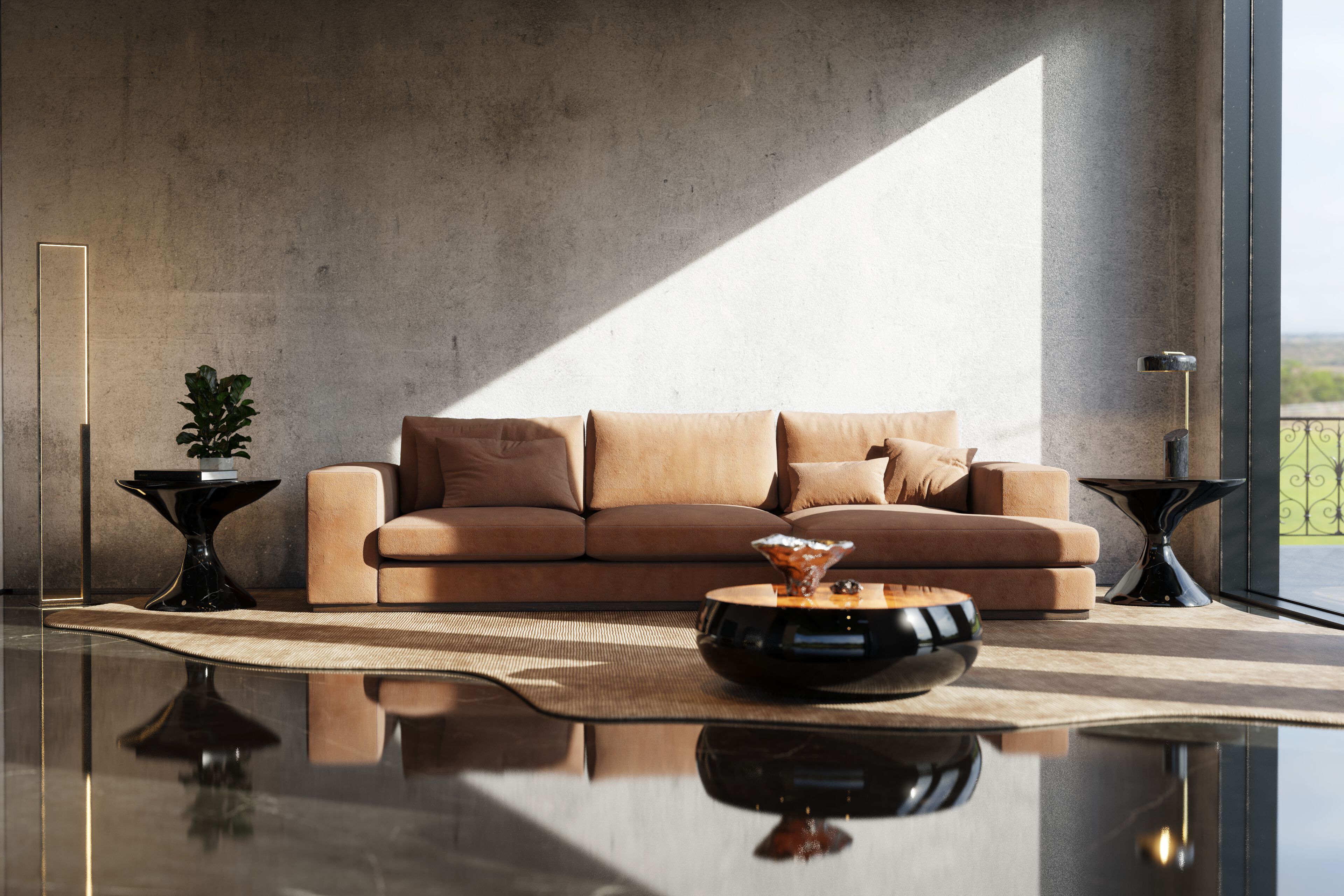 Круглый журнальный столик из стекловолокна KARPA бонсай ARCH-00098169 - Вид №2