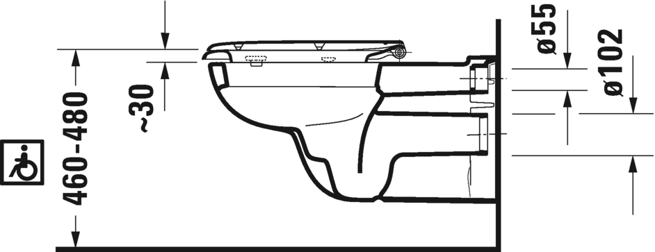 22280920002 Подвесной унитаз настенный Белый Duravit D-Code Германия - Вид №5