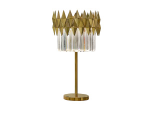 Настольная лампа из нержавеющей стали с кристаллами