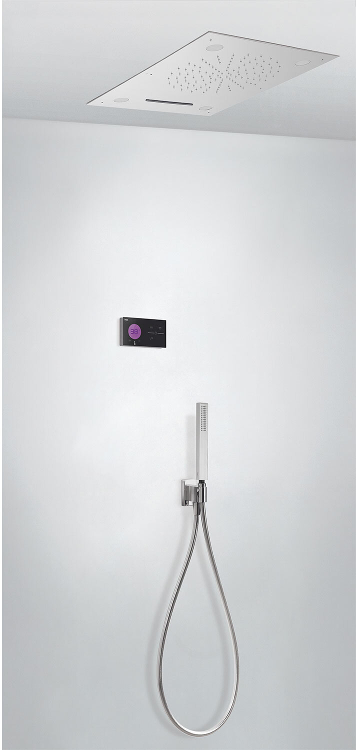 SHOWER TECHNOLOGY Kit de grifo termostático electrónico empotrado de 3 vías Shower Technology Blue Edition con Cromoterapia para-09288302 TRES