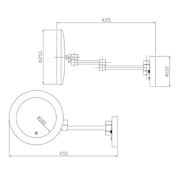 Настенное круглое увеличительное зеркало Spekkio Персей ARCH-00090528 - Вид №2