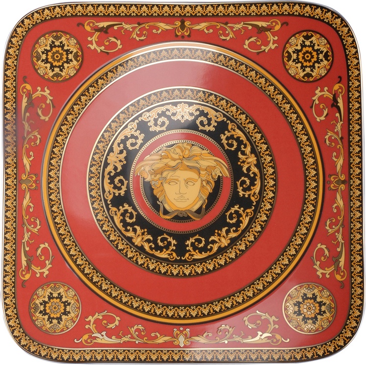83754 Rosenthal Versace Тарелка подстановочная квадратная Rosenthal Versace Медуза 33см, фарфор Фарфор 