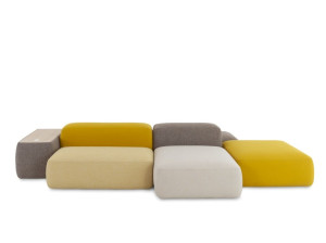 Двухсторонний съемный модульный диван из ткани