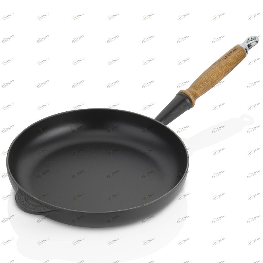 Сковорода чугунная Le Creuset с деревянной ручкой, Ø24 см, черная 20058240000460