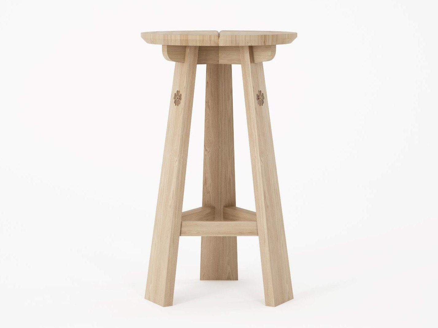 Высокий стул из массива дерева с подставкой для ног KARPENTER EAST ARCH-00142292