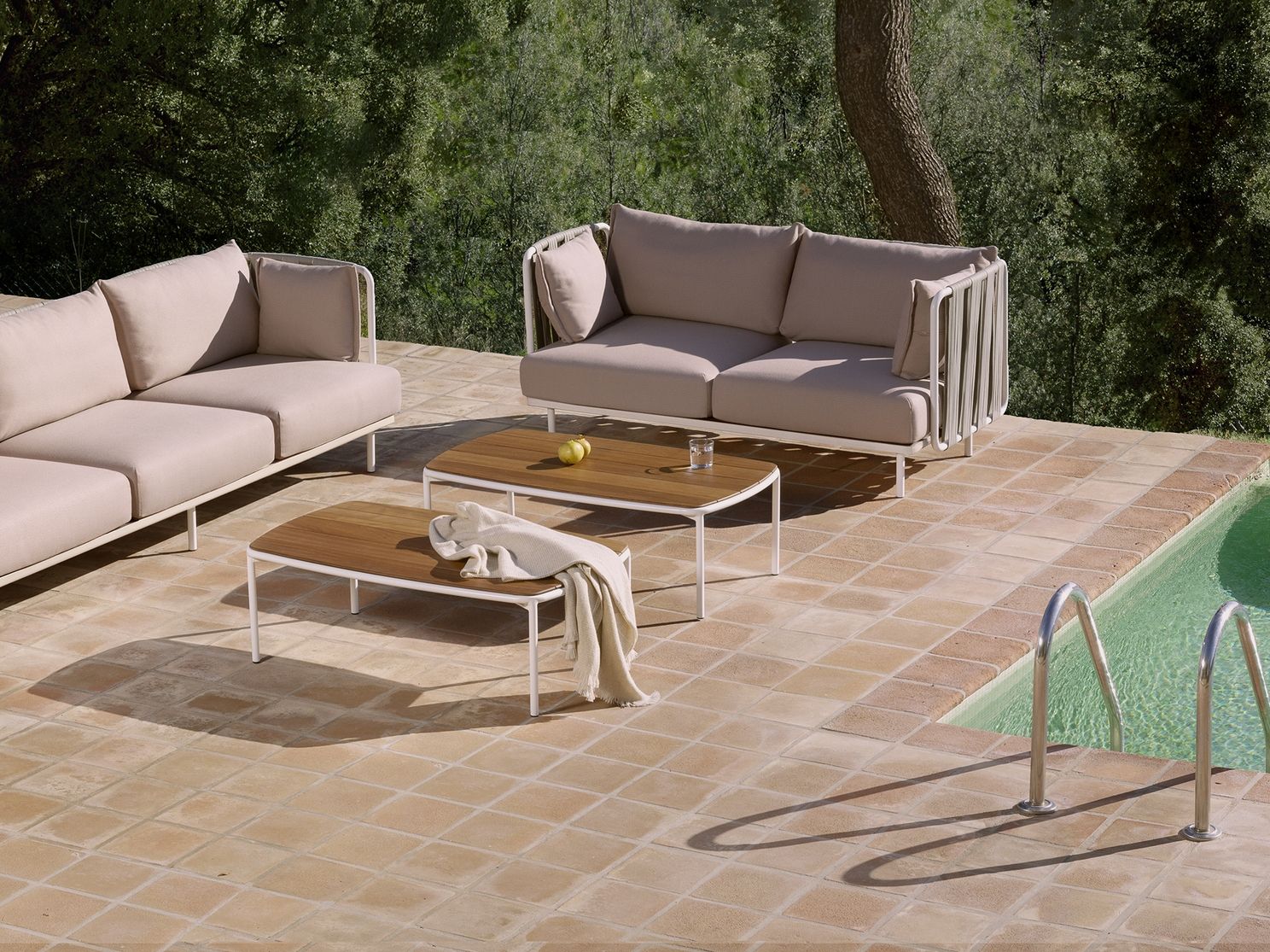 Стальной и деревянный прямоугольный низкий журнальный столик Bivaq Teja ARCH-00055833 - Вид №1