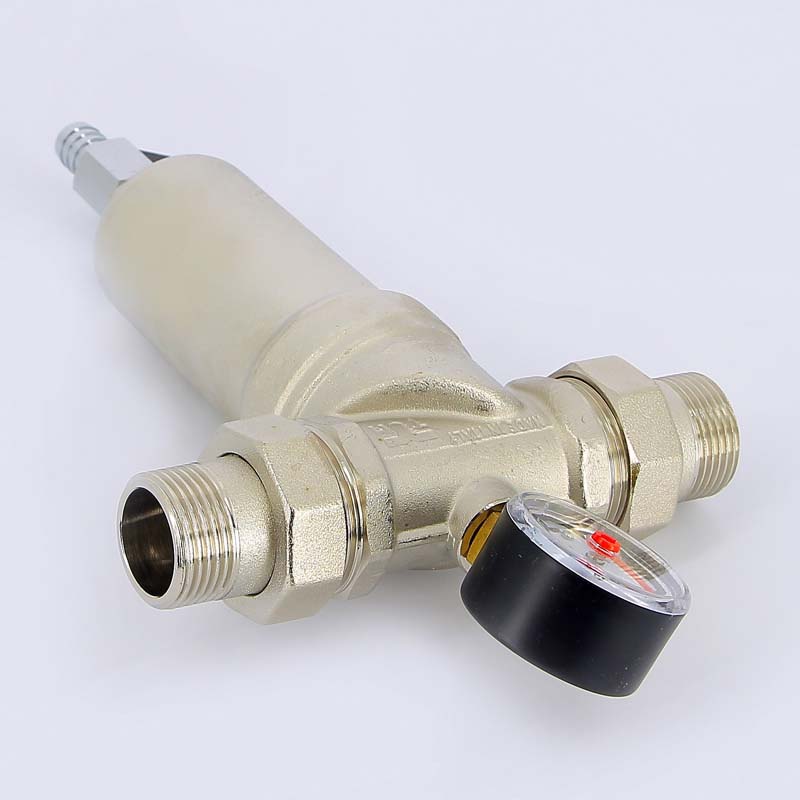 Фильтр промывной с манометром, с разъемными соединениями, латунной колбой TIEMME 1" 3130004 - Вид №2