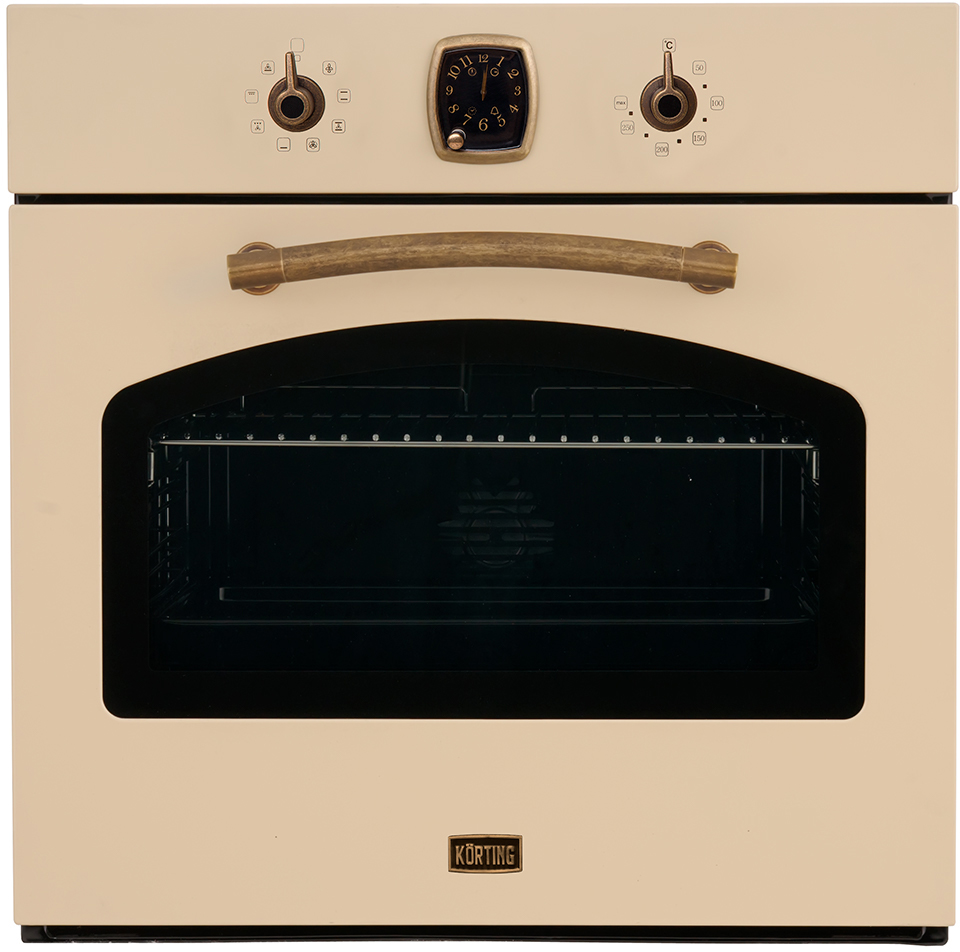 OKB 481 CRB Встраиваемые электрические духовки / retro calabria, 59.8 х 59.5 x 56 см, 8 режимов нагрева, гриль, таймер, телескопические направляющие, слоновая кость+бронза Korting Korting Calabria Santreyd 
