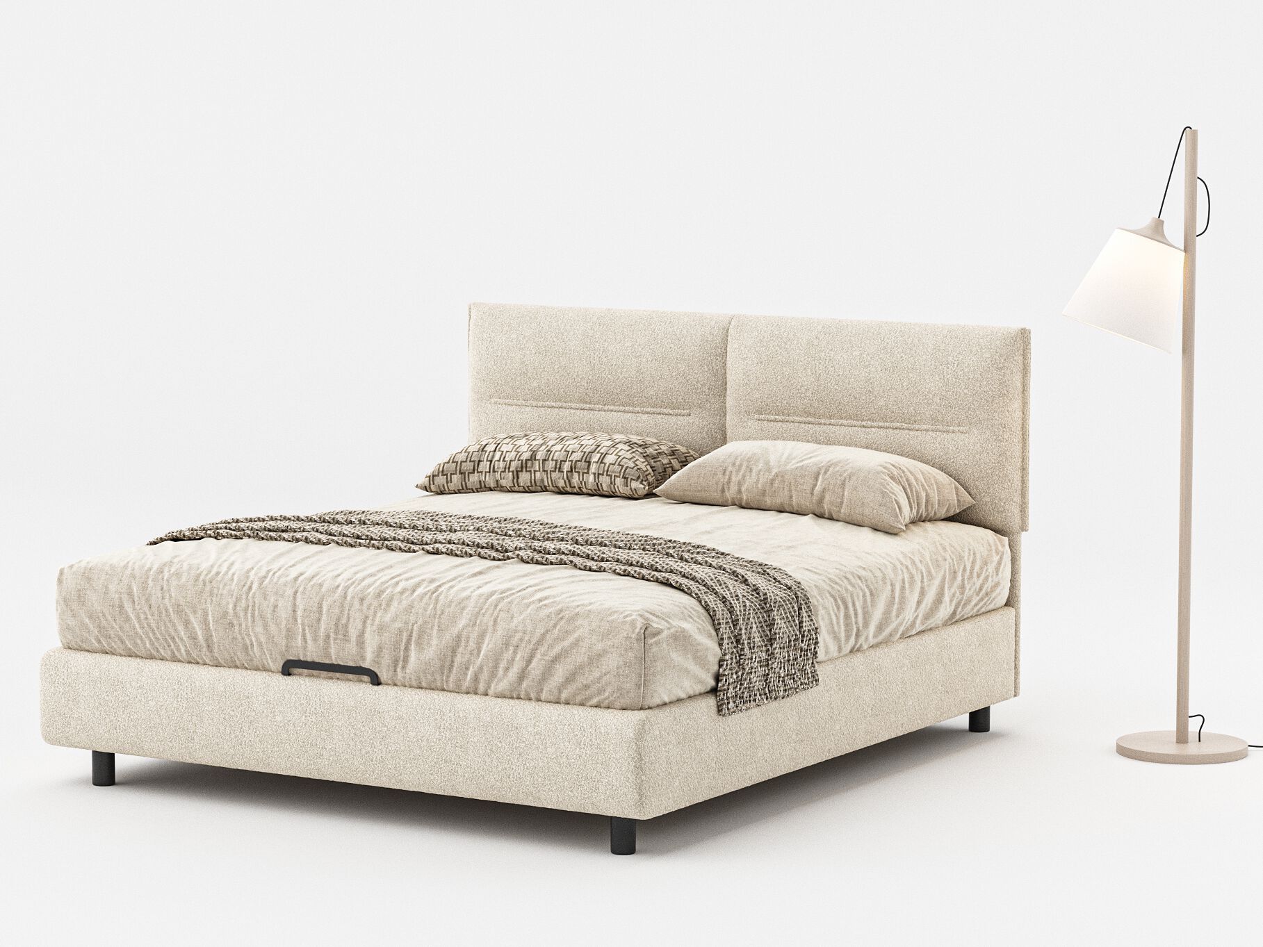 Двуспальная кровать-контейнер с мягким изголовьем Woodsoft SALERNO ARCH-00107010