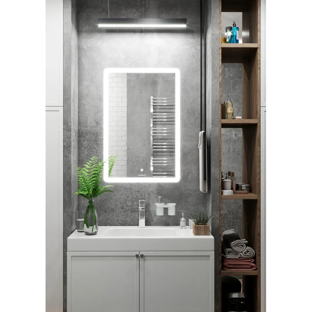 Зеркало для ванной Omega Glass Тип 1 SD33 с подсветкой 60x50 см прямоугольное STLM-2174494