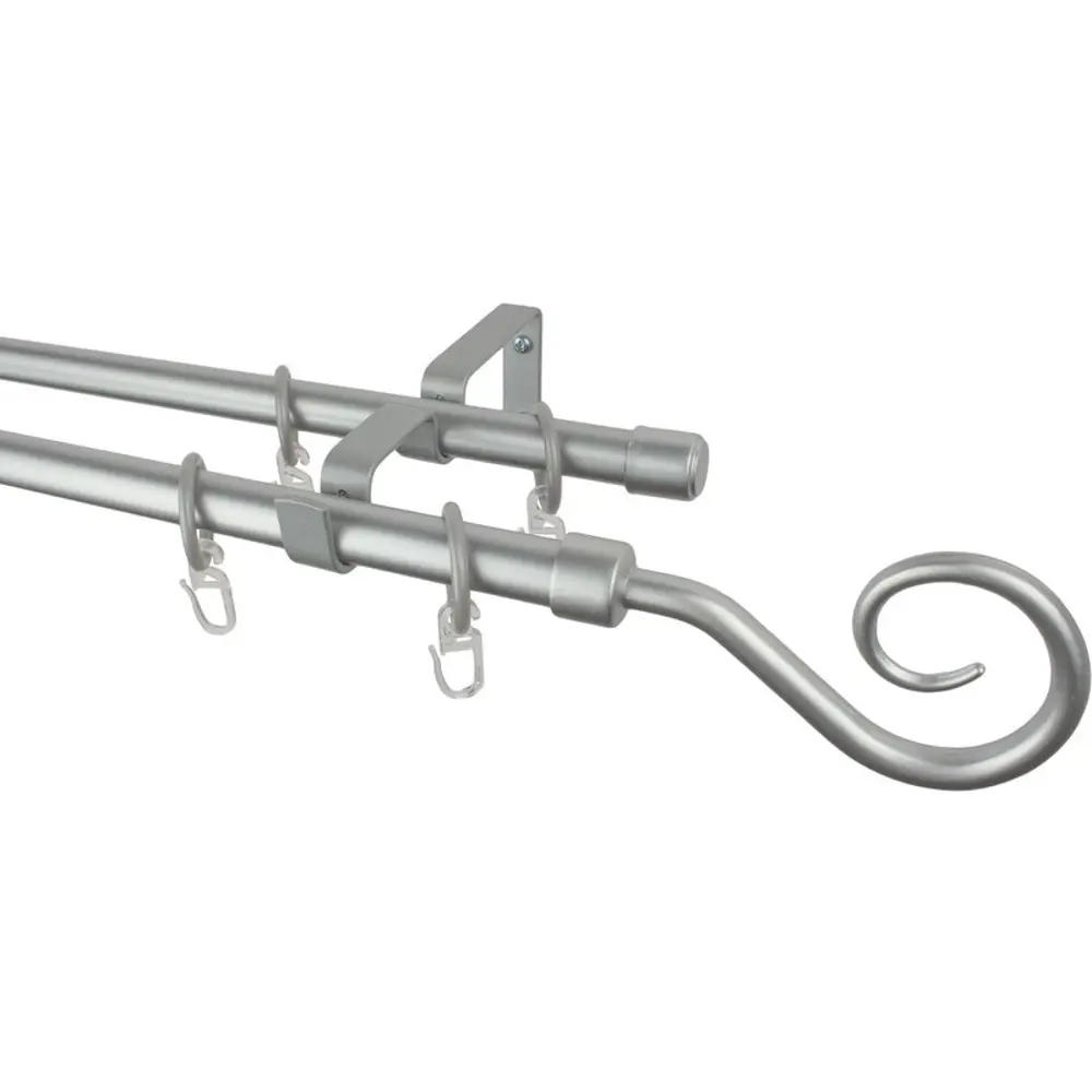 Карниз двухрядный Easy «Крючок» 280 см цвет серебро ARTTEX STLM-2005553