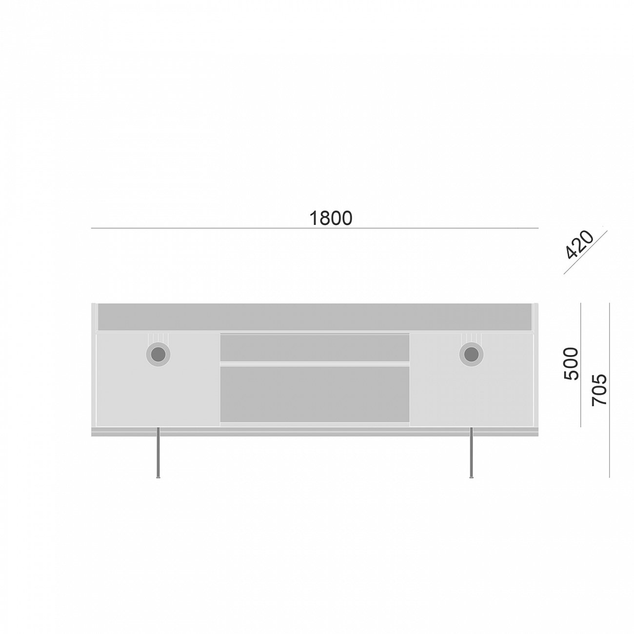 Тумба под телевизор черно-голубая Lago BRAGIN DESIGN LIVING 00-3974645 Голубой;черный - Вид №2
