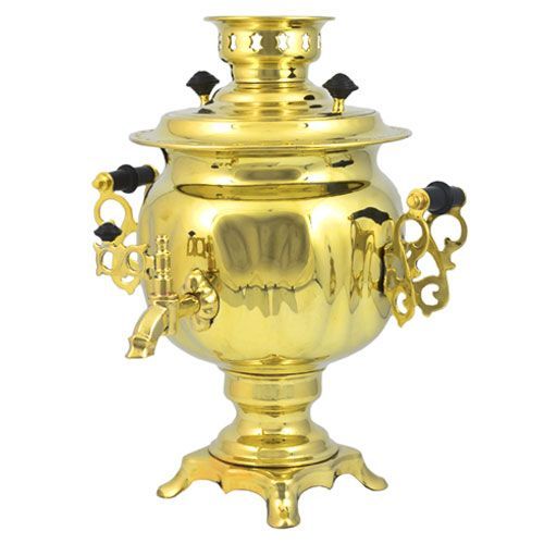 Самовар электрический 3 л. (овальный) покрытие латунь Santreyd 2673 - Вид №1