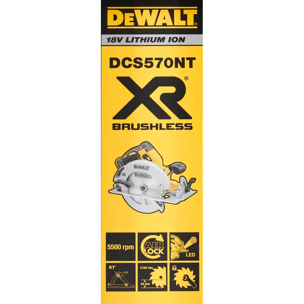 Пила циркулярная аккумуляторная Dewalt DCS570NT-XJ, 184 мм, 18 В Li-ion без АКБ и ЗУ STLM-2178102 - Вид №7