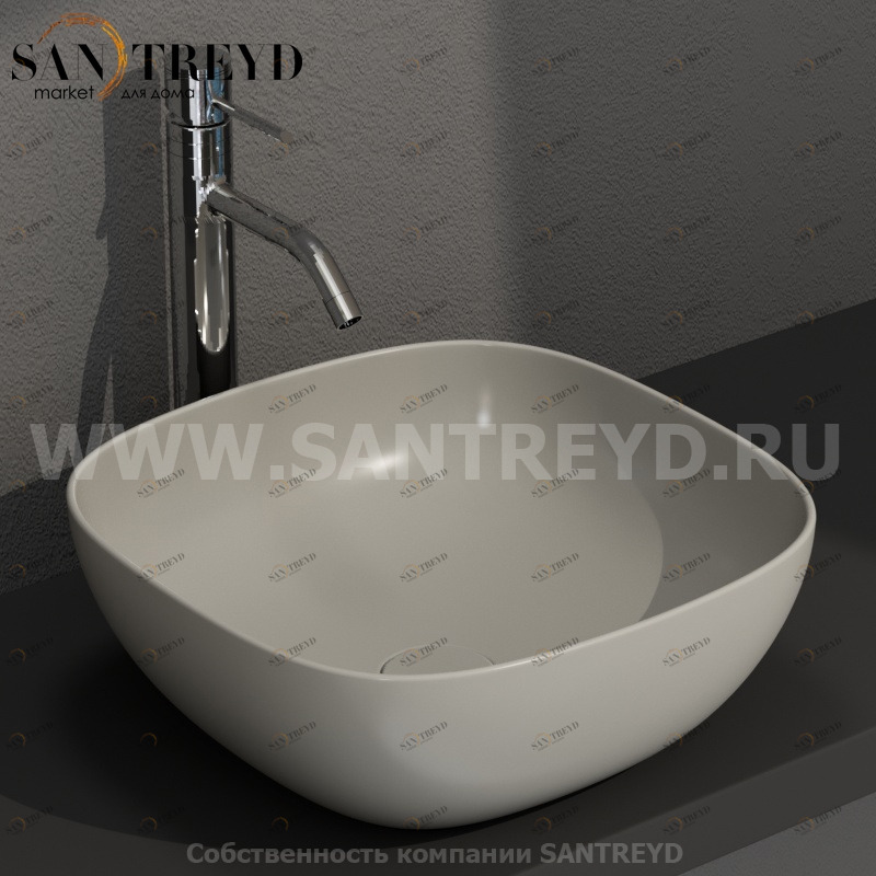 B6Q43CC Накладная раковина на столешницу  квадратная Ceramica Globo T-EDGE