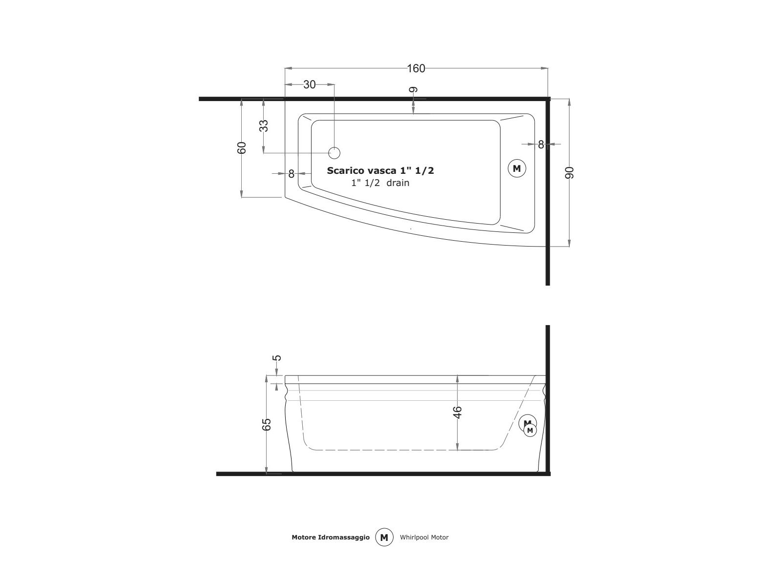 Асимметричная ванна с гидромассажем Gruppo Treesse мебель для ванной комнаты-классические ванны ARCH-00096257 - Вид №2
