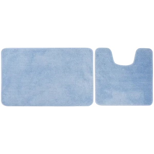 Набор ковриков для ванной комнаты Presto 45x70/45x45 см цвет светло-синий