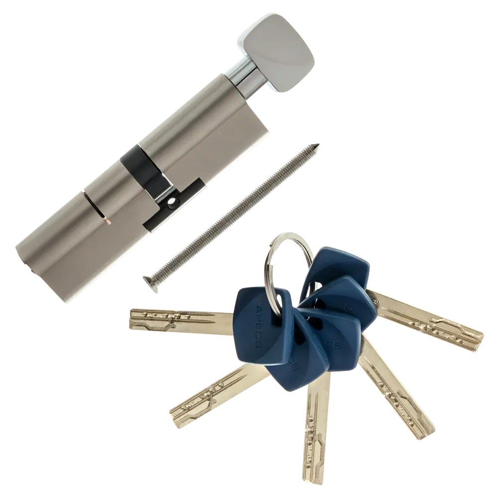 Цилиндр Apecs Premier XR-110(50C/60)-C15-NI, 50x60 мм, ключ/вертушка, цвет никель ЦИЛИНДРAPECSXR-110(50C/60)-C15-NI КЛ-ВЕР STLM-2023980 - Вид №1