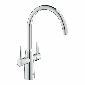 Смеситель для кухни GROHE Ambi с двумя рукоятками, высокий излив, хром (30189000)