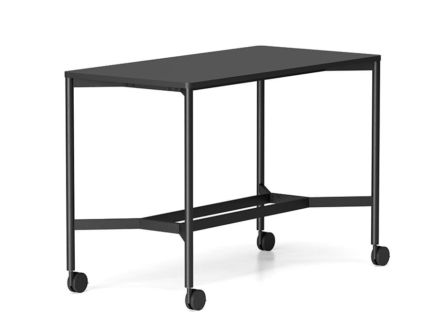 Стальной и деревянный прямоугольный высокий стол для совещаний с колесами Infiniti Versable ARCH-00040470