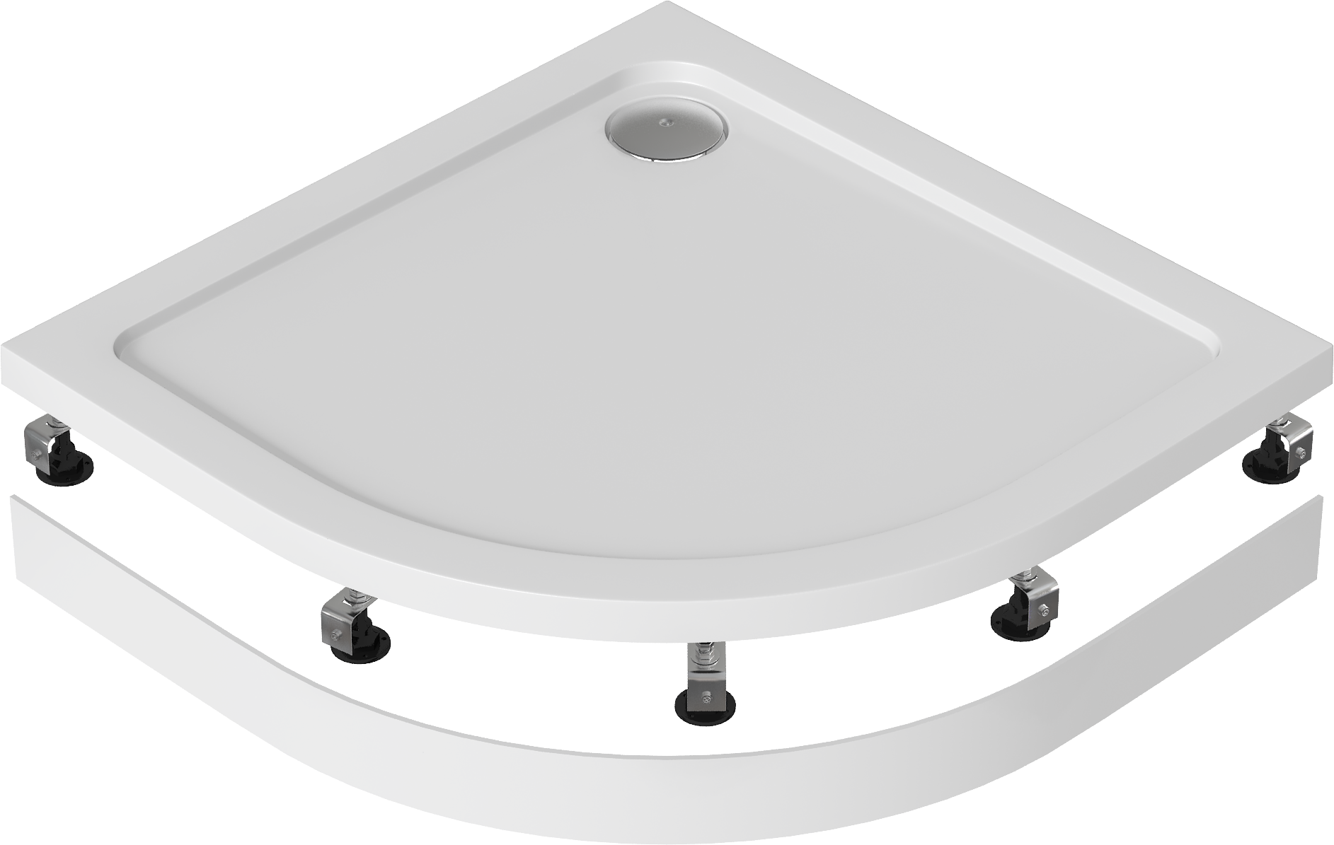 83791738 Душевая панель акрил 1/4 круга 90x90 см Slim STLM-0044535 SENSEA