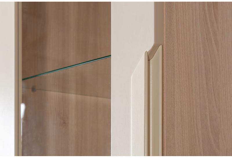 2512 Шкаф витрина Сканди Жемчужно-белый R-HOME 4009260H_Жемчуг - Вид №5