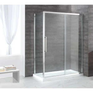 91451513 Душевой уголок CEZARES LUX-SOFT-W-AH-1-140/100-C-Cr-IV эффект стекла прозрачный, профиль хром, с антиизвестковым покрыти STLM-1500477