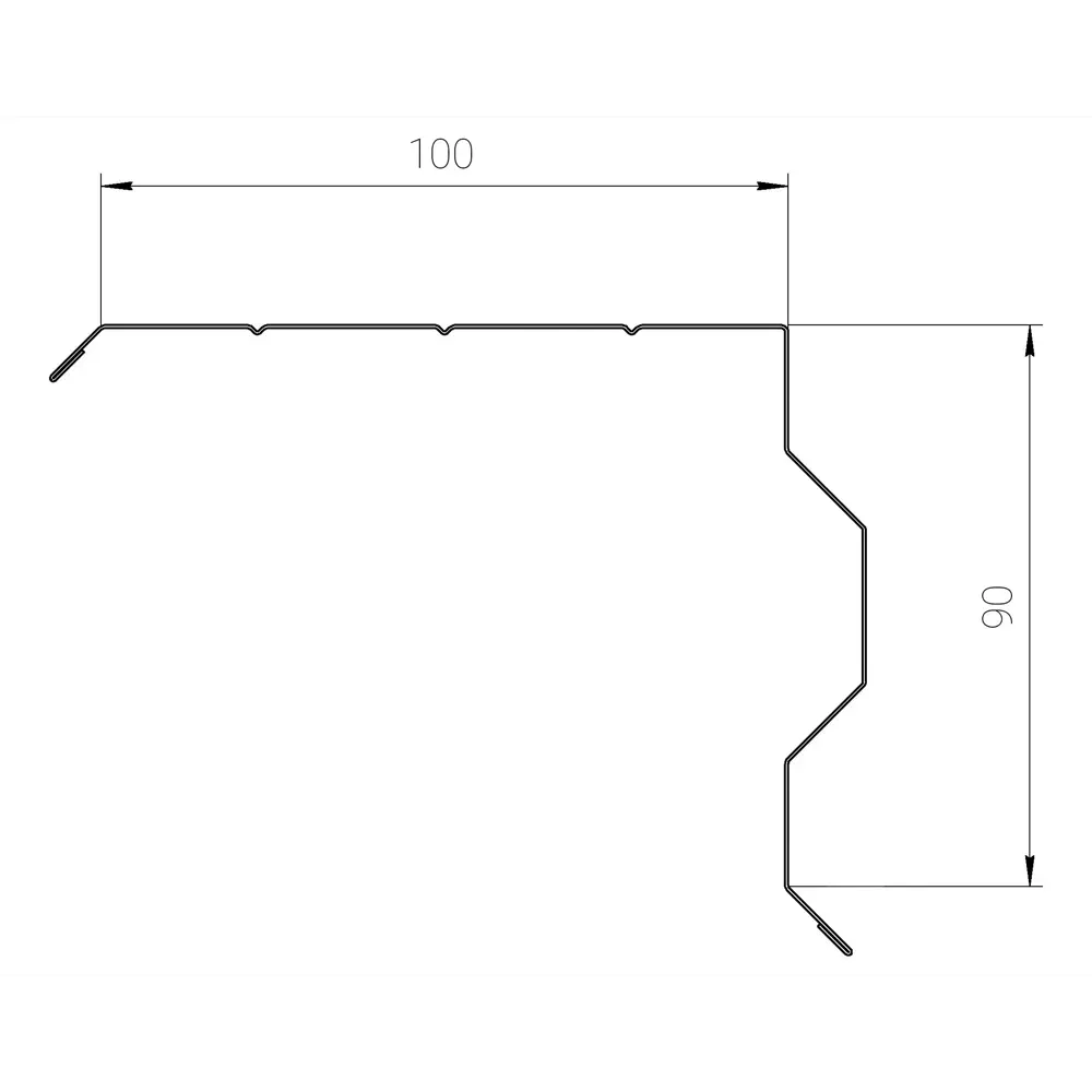 Планка ветровая для металлочерепицы 90x100 мм 2 м 0.4 мм RAL 3005 красный Santreyd STLM-2107174 - Вид №4