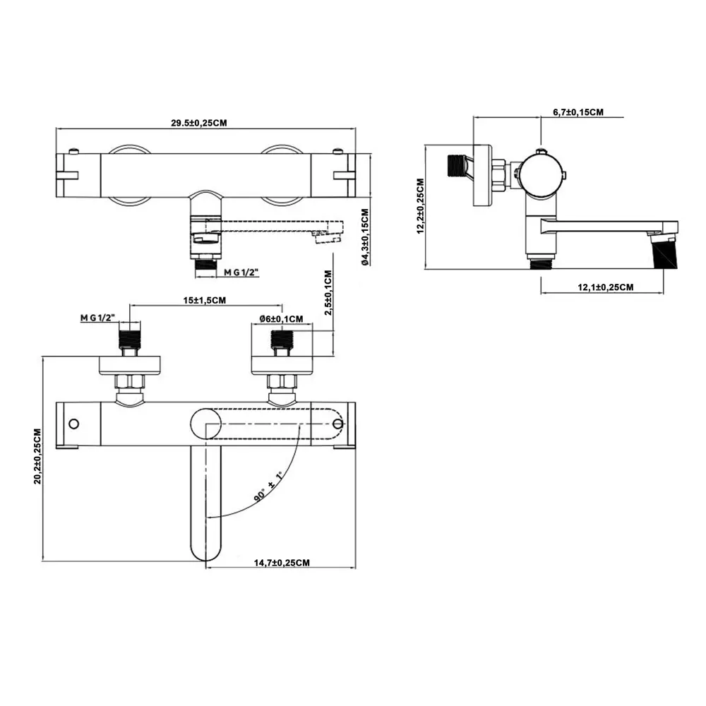 Смеситель термостатический KONSENSA Нарни YH5418-1PC с изливом цвет черный матовый STLM-2116430 - Вид №8