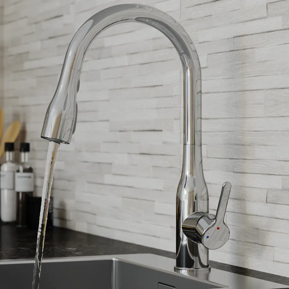 Смеситель кухонный Delinia Fanny общая высота 40.0 см цвет хром STLM-2080972