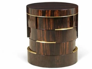 JOSÉ LEITE DE CASTRO Круглый высокий журнальный столик из черного дерева  12904272