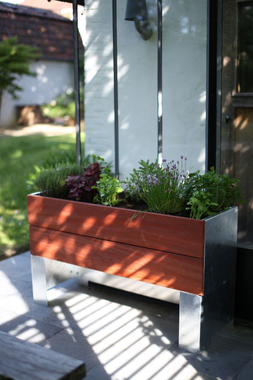 Прямоугольная алюминиевая и деревянная плантатор TRADEWINDS 1/2 CULT ARCH-00110345 - Вид №6