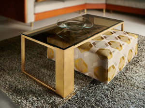 Прямоугольный стеклянный журнальный столик