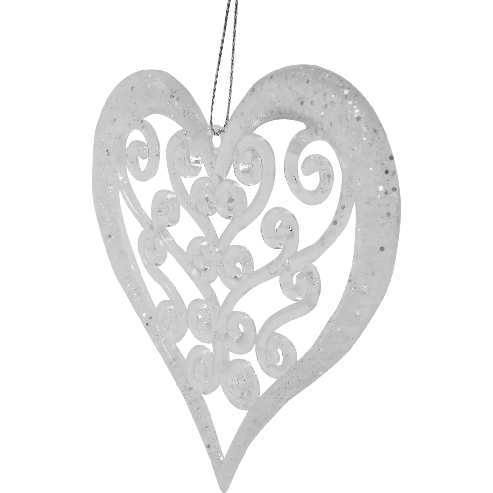 Ёлочное украшение «Сердце» 12 см, цвет белый Santreyd STLM-2028067 - Вид №1