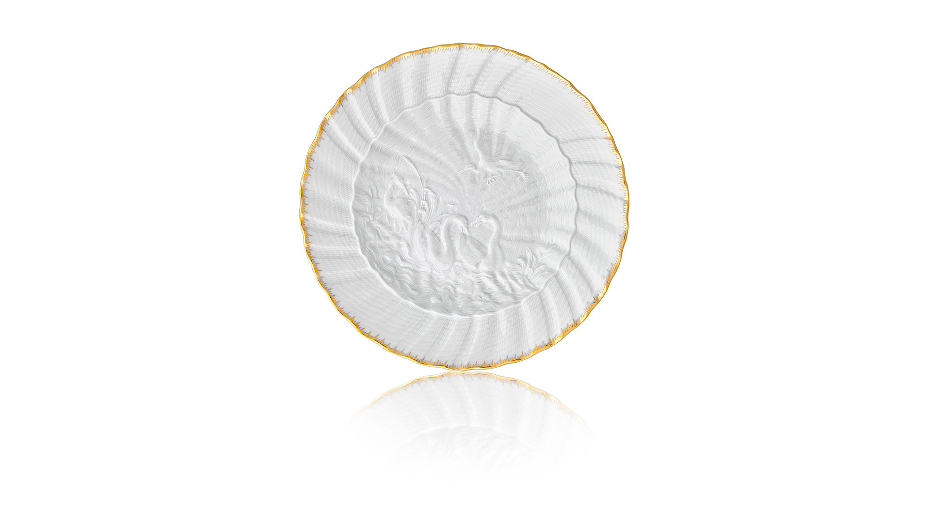 10645640 Meissen Набор тарелок обеденных 28см "Лебединый сервиз" (золотой кант), 6 шт Фарфор  - Вид №1