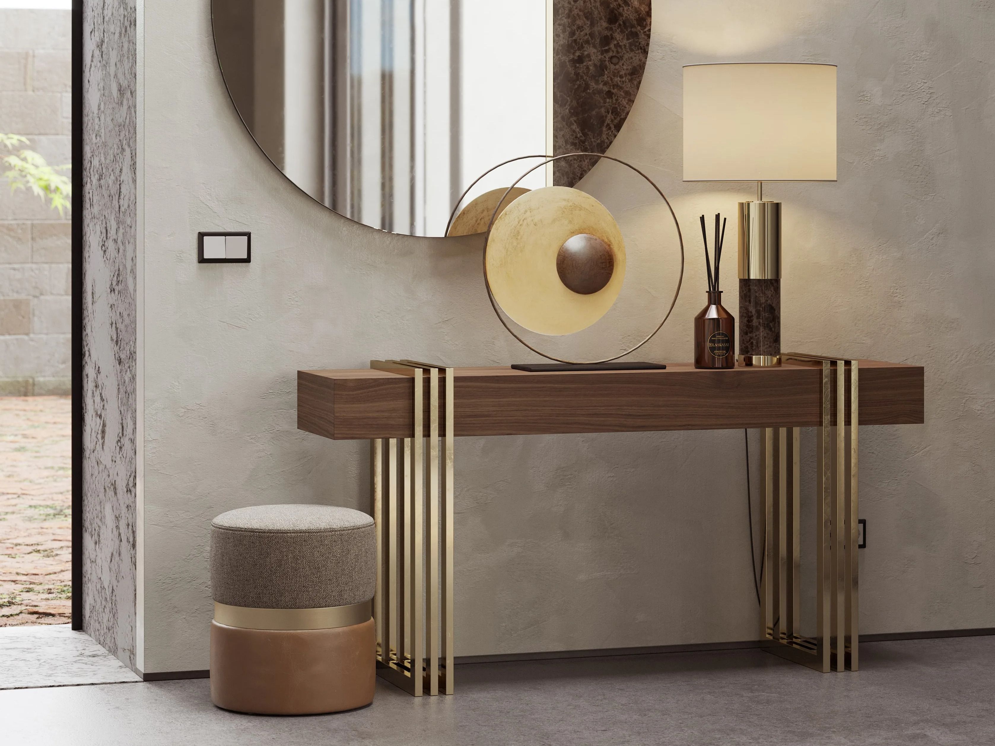 Деревянная прямоугольная консоль с ящиками Laskasas EVELYN ARCH-00006042 - Вид №4