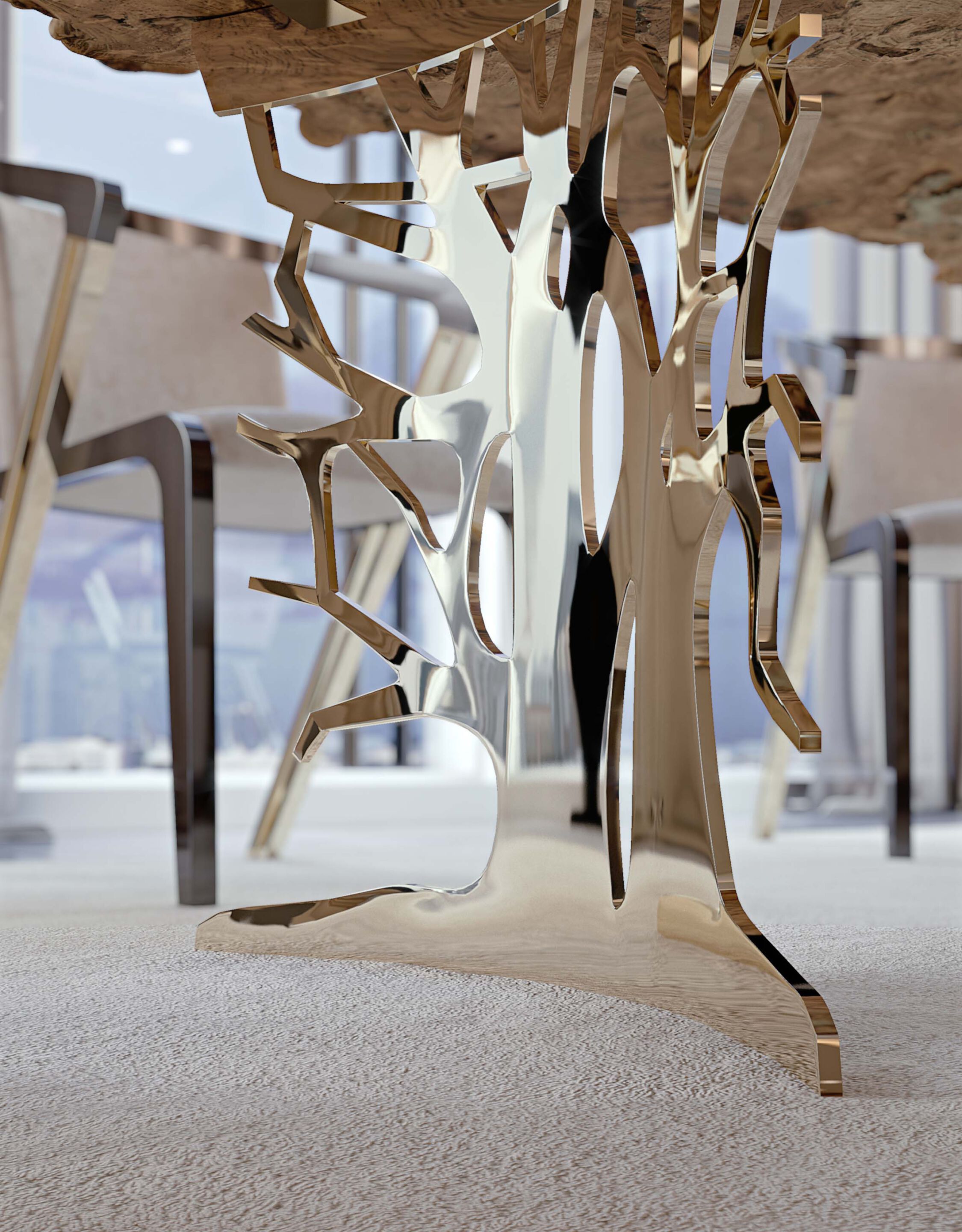 Овальный обеденный стол из шиповника Bizzotto Italia Symphony-Infinity ARCH-00045472 - Вид №1