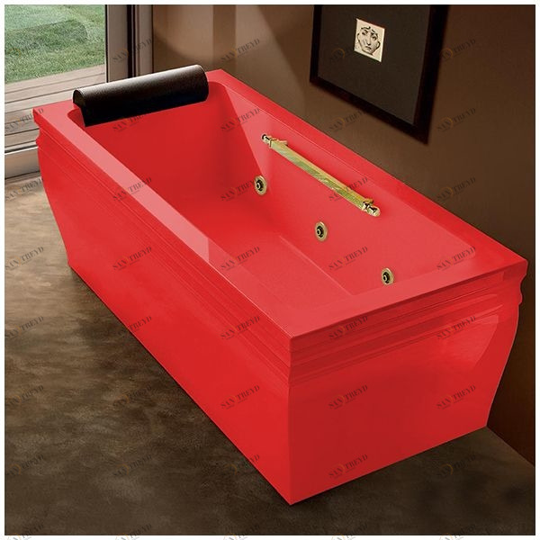 Ванна с гидромассажем красная с золотом Gruppo Treesse Blanque 1880 V1687-SX-KZ STDV1687SXKZ