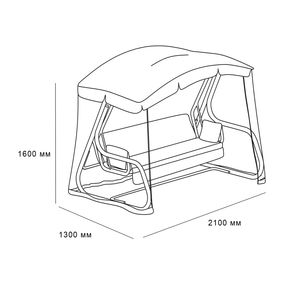 Качели садовые Greengard Эдем 3-х местные бордовый/коричневый STLM-2094231 - Вид №4