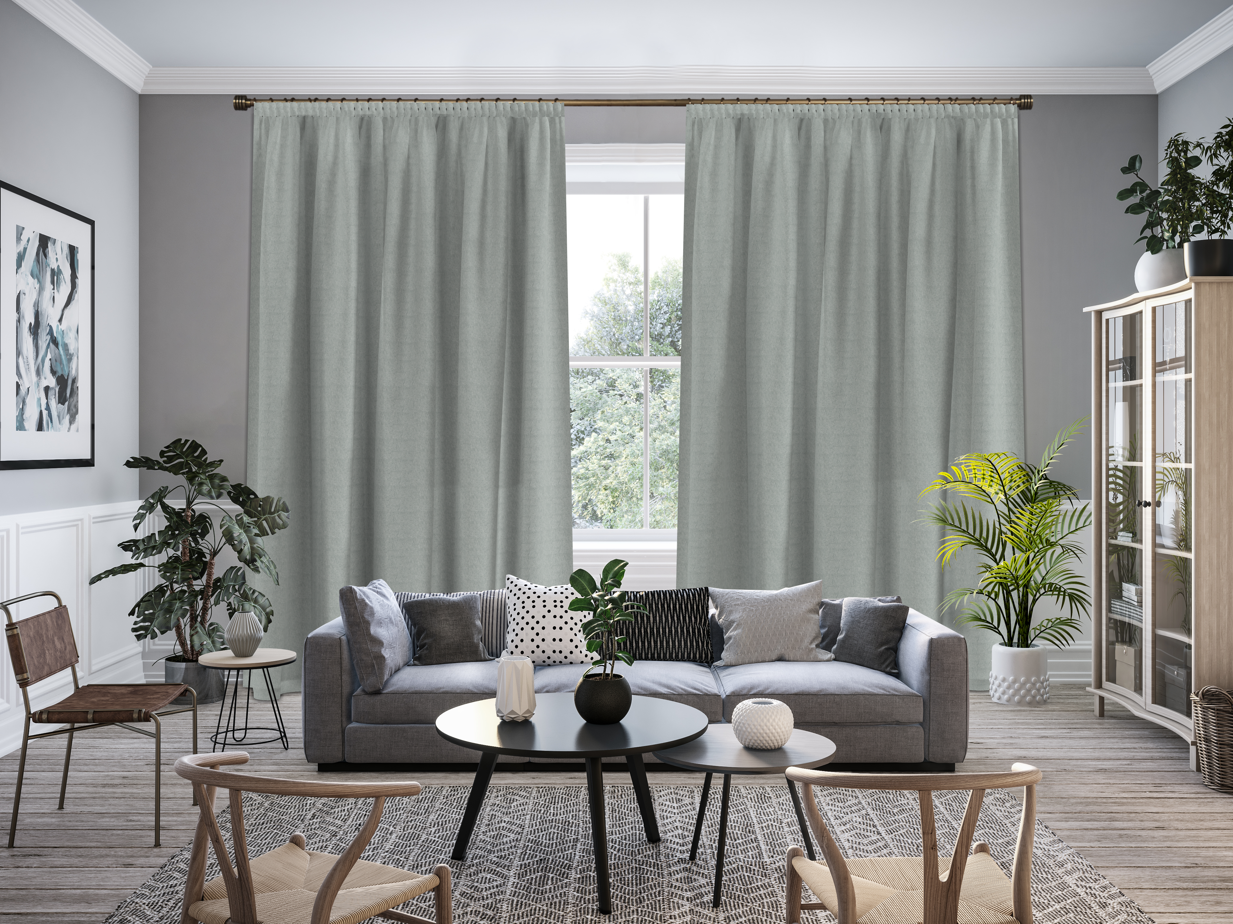 GARDEN Велюровая ткань для штор серый однотонный 300 см 89176978 STLM-0079536 - Вид №4
