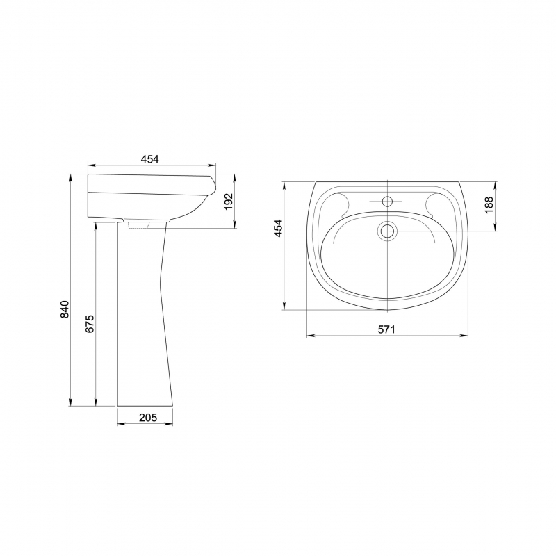 1.3111.7.S00.10B.0 Напольная раковина стоящая прямоугольная SANTERI  - Вид №1