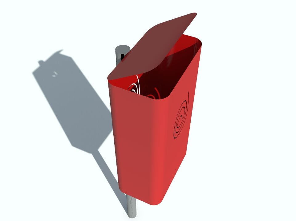 Металлическая стойка для мусора с крышкой для наружного использования CITYSì IMPRONTA ARCH-00140466 - Вид №8